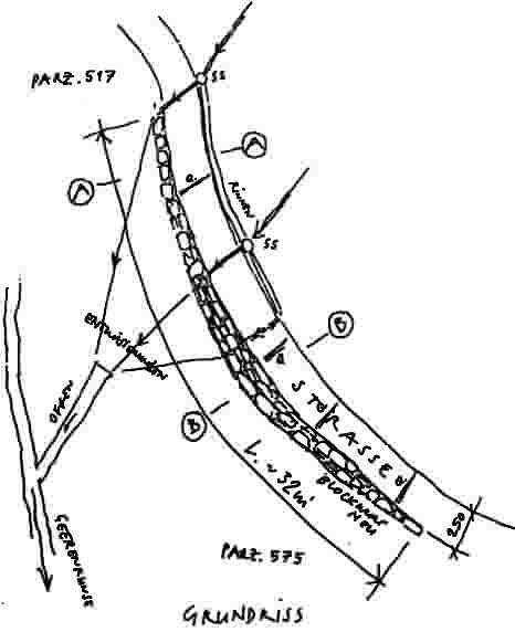 Skizze der geplanten Strassenbefestigung im Geereli